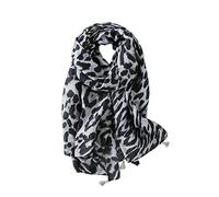 LumiSyne Schal Für Damen Mode Leopard Animal Print Klassisches Vintage Schal Baumwolle Leinen Mit Fransen/Quaste Langer Warme Halstücher Sonnencreme Stola Ganzjährig
