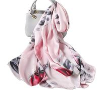 LumiSyne Seidenschal Damen Blume Gedruckt Muster Mode Eleganten Stil Warme Weich Seidentuch Lange Halstücher Sonnencreme Stola Ganzjährig