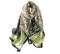 LumiSyne Seidenschal Damen Blume Gedruckt Muster Mode Eleganten Stil Warme Weich Seidentuch Lange Halstücher Sonnencreme Stola Ganzjährig