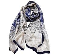 LumiSyne Seidenschal Damen Blume Gedruckt Muster Mode Eleganten Stil Warme Weich Seidentuch Lange Halstücher Sonnencreme Stola Ganzjährig