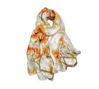 LumiSyne Seidenschal Damen Blumen Blätter Pflanze Gedruckt Muster Mode Eleganten Stil Lange Halstücher Weich Warme Seidentuch Halstücher Tücher Sonnencreme Stola Schal Ganzjährig