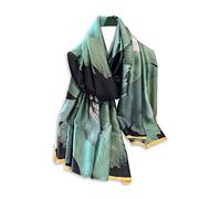 LumiSyne Seidenschal Damen Blumen Blätter Pflanze Gedruckt Muster Mode Eleganten Stil Lange Halstücher Weich Warme Seidentuch Halstücher Tücher Sonnencreme Stola Schal Ganzjährig