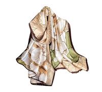 LumiSyne Seidenschal Damen Bunte Blumen Gedruckt Künstlerische Ölgemälde Muster Satin Lange Schal Sonnencreme Stola Leicht Warme Halstücher Schultertuch Ganzjährig