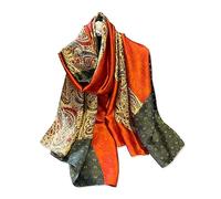 LumiSyne Seidenschal Damen Bunte Blumen Gedruckt Künstlerische Ölgemälde Muster Satin Lange Schal Sonnencreme Stola Leicht Warme Halstücher Schultertuch Ganzjährig