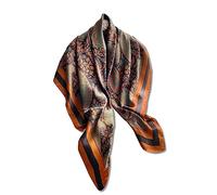 LumiSyne Seidenschal Damen Große Quadratischer Schals Blumen Baum Gedruckt Animal Muster Retro Stil Satin Kopftuch Sonnencreme Stola Dekoration Vierecktuch Bandana Kopfschmuck Haarband 110×110cm