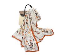 LumiSyne Seidenschal Damen Kette Streifen Gedruckt Paisley Muster Retro Luxus Stil Leicht Lange Große Schals Warme Seidentuch Halstücher Sonnencreme Stola Ganzjährig