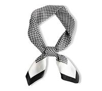 LumiSyne Seidenschal Damen Klassisch Hahnentritt Quadratischer Schal Weiche Warmer Maulbeerseide Französische Art Kopftuch Geschäfts Stil Mode Dekoration Bandana Haarband Frühling Herbst