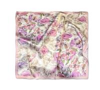 LumiSyne Seidenschal Damen Kleiner Quadratischer Schal Frisch Romantisch Grün Serie Blume Blätter Gedruckt Leicht Satin Vierecktuch Dekoration Halstuch Bandana Kopfschmuck Stirnbänder Haarband 53×53cm