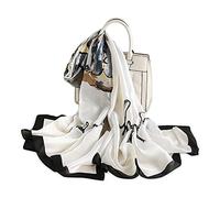 LumiSyne Seidenschal Damen Mode Bedrucktes Halstuch Tupfenmuster Groß Seidentuch Warm Weich Stola Kopftücher Pashmina Sonnenschut Kap Ganzjährig