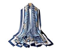 LumiSyne Seidenschal Damen Mode Klassisch Blume Gedruckt Hahnentritt Muster Warmer Seidentuch Lange Leicht Halstücher Sonnencreme Stola All Season