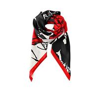 LumiSyne Seidenschal Damen Quadratischer Schal 90x90cm Bunten Colour Blocking Künstlerisch Rose Blumen Leicht Seidentuch Kopftuch Halstuch Dekorative Bandana Haarschal