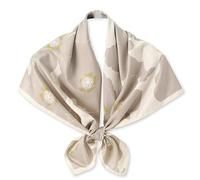 LumiSyne Seidenschal Damen Quadratischer Schal Blume Gedruckt Mode Eleganten Stil Leicht Schal Frauen Dekorativer Halstuch Bandana Warme Stola Sonnencreme Kopftuch Vierecktuch 90×90cm