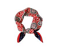 LumiSyne Seidenschal Damen Quadratischer Schal Einfarbig Retro Kette Gedruckte Leicht Weich Vierecktuch Bandana Kopfschmuck Halstuch Haarband