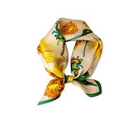 LumiSyne Seidenschal Damen Quadratischer Schal Einfarbig Retro Kette Gedruckte Leicht Weich Vierecktuch Bandana Kopfschmuck Halstuch Haarband