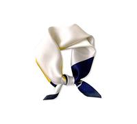 LumiSyne Seidenschal Damen Quadratischer Schal Farbnähte Geometrische Streifen Muster Satin Vierecktuch Multifunktionales Halstuch Seidentuch Paisley Bandana Kopfschmuck