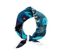 LumiSyne Seidenschal Damen Quadratischer Schal Künstlerisch Gedruckte Tierdruck Leicht Weich Vierecktuch Bandana Kopfschmuck Halstuch Haarband