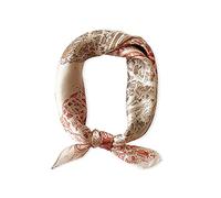 LumiSyne Seidenschal Damen Quadratischer Schal Retro Künstlerisch Gedruckte Weich Satin Leicht Seidentuch Vierecktuch Bandana Kopfschmuck Halstuch