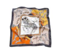 LumiSyne Seidenschal Damen Quadratischer Schal Vintage Pferd Muster Leicht Satin Kleiner Vierecktuch Multifunktional Halstuch Bandana Kopfschmuck Haarschal Griff Wrap Ribbon 53×53cm