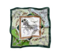 LumiSyne Seidenschal Damen Quadratischer Schal Vintage Pferd Muster Leicht Satin Kleiner Vierecktuch Multifunktional Halstuch Bandana Kopfschmuck Haarschal Griff Wrap Ribbon 53×53cm