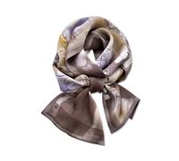 LumiSyne Seidenschal Damen Schmaler Blume Blätter Gedruckt Bunte Gemälde Muster Satin Skinny Lange Halstuch Leicht Seidentuch Dekorative Bandana Kopfschmuck Stirnbänder Haarband Ribbon