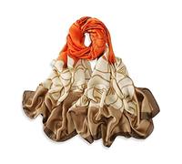 LumiSyne Seidenschal Damen Streifen Buchstaben Gedruckt Blume Paisley Muster Luxuriös Elegante Stil Satin Lange Schal Leicht Warme Halstücher Schultertuch Sonnencreme Stola Ganzjährig