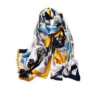 LumiSyne Seidenschal Damen Vintage Bedrucktes Halstuch Mode Eleganter Stil Groß Seidentuch Warm Weich Stola Kopftücher Pashmina Sonnenschut Kap Ganzjährig