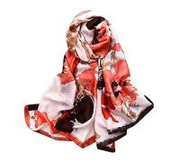 LumiSyne Seidenschal Damen Vintage Bedrucktes Halstuch Mode Eleganter Stil Groß Seidentuch Warm Weich Stola Kopftücher Pashmina Sonnenschut Kap Ganzjährig