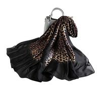 LumiSyne Seidenschal Damen Warm Weich Seidentuch Herbst Winter Animal Print Schal Leopard Pfau Pferd Muster Lange Halstücher Sonnenschut Stola Ganzjährig