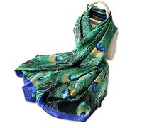 LumiSyne Seidenschal Damen Warm Weich Seidentuch Herbst Winter Animal Print Schal Leopard Pfau Pferd Muster Lange Halstücher Sonnenschut Stola Ganzjährig