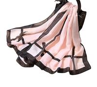 LumiSyne Seidenschal Damen Warm Weich Seidentuch Klassische Kariert Schals Schleife Farbiges Tartan Lange Stola Karo Halstücher Sonnenschut Kap Ganzjährig