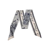 LumiSyne Skinny Seidenschal Damen Mädchen Schmale Lange Halstuch Blume Druck Buchstaben Muster Romantisch Künstlerisch Stil Satin Ribbon Seidentüch Krawatte Kopfschmuck Haarschal Handtasche Griffband