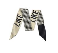 LumiSyne Skinny Seidenschal Damen Mädchen Schmale Lange Halstuch Blume Druck Buchstaben Muster Romantisch Künstlerisch Stil Satin Ribbon Seidentüch Krawatte Kopfschmuck Haarschal Handtasche Griffband