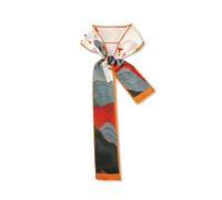 LumiSyne Skinny Seidenschal Damen Mädchen Schmale Lange Halstuch Blume Druck Chinesischer Stil Malerei Muster Elegante Künstlerisch Stil Seidentüch Krawatte Kopfschmuck Haarschal Griff Wrap Ribbon