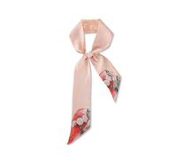 LumiSyne Skinny Seidenschal Damen Mädchen Schmale Lange Halstuch Blume Druck Chinesischer Stil Malerei Muster Elegante Künstlerisch Stil Seidentüch Krawatte Kopfschmuck Haarschal Griff Wrap Ribbon