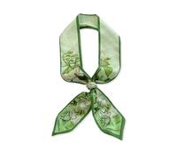 LumiSyne Skinny Seidenschal Damen Mädchen Schmale Lange Halstuch Künstlerische Ölgemälde Gedruckt Frische Natur Stil Leicht Satin Schal Stirnbänder Kopfschmuck Haarschal Griff Wrap Ribbon