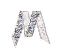 LumiSyne Skinny Seidenschal Damen Mädchen Schmale Lange Halstuch Leopard Animal Print Bunte Blumen Muster Satin Ribbon Seidentüch Krawatte Kopfschmuck Haarschal Griff Wrap Ribbon