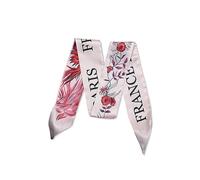 LumiSyne Skinny Seidenschal Damen Mädchen Schmale Lange Halstuch Leopard Animal Print Bunte Blumen Muster Satin Ribbon Seidentüch Krawatte Kopfschmuck Haarschal Griff Wrap Ribbon