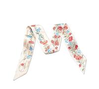 LumiSyne Skinny Seidenschal Damen Mädchen Schmale Lange Halstuch Leopard Animal Print Bunte Blumen Muster Satin Ribbon Seidentüch Krawatte Kopfschmuck Haarschal Griff Wrap Ribbon