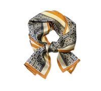 LumiSyne Skinny Seidenschal Damen Schmale Lange Halstuch Vintage Geometrisch Buchstaben Gedruckt Bunte Malerei Muster Satin Kleine Seidentuch Multifunktionales Kopfschmuck Haarschal Griff Wrap Ribbon