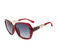 LumiSyne Sonnenbrille Damen Verspiegelt Verlaufsglas Polarisierte UV Schutz,Groß Polycarbonat Gläser Diamant Schneiden strasssteine verziert Rahmen,Draußen Reise Geschenkbox