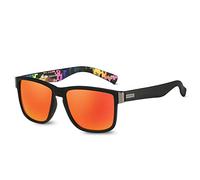 LumiSyne Sonnenbrille Herren Damen Polarisiert Vintage Quadratischer Rahmen Schildkröte Schläfen Sportlicher Stil UV400 Schutz Mit Brillenetui Für Fahren Im Freien Reise Geschenk