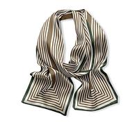 LumiSyne Streifen Skinny Schal Damen Seidig Satin Schals Klassischer Streifen Französische Eleganz Geschäft Stil Schmaler Lange Halstuch Dekorative Bandana Kopfschmuck Stirnbänder Griff Wrap Ribbon