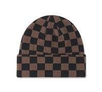 LumiSyne Strickmütze Für Damen Herren Schachbrett Kariert Muster Doppelter Zweck Mütze Mit Bündchen Und Slouchy Beanie Doppellagiger Stoff Stretchy Warme Baggy Skull Cap Winter Mütze Für Outdoor