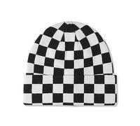 LumiSyne Strickmütze Für Damen Herren Schachbrett Kariert Muster Doppelter Zweck Mütze Mit Bündchen Und Slouchy Beanie Doppellagiger Stoff Stretchy Warme Baggy Skull Cap Winter Mütze Für Outdoor