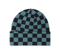 LumiSyne Strickmütze Für Damen Herren Schachbrett Kariert Muster Doppelter Zweck Mütze Mit Bündchen Und Slouchy Beanie Doppellagiger Stoff Stretchy Warme Baggy Skull Cap Winter Mütze Für Outdoor