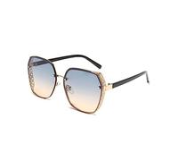 LumiSyne Übergroß Polarisiert Sonnenbrille Herren Damen Transparente Farbverlauf Linsen Hohle Metall Rahmen Frauen Sonnenbrillen UV400 Schutz Blendschutz Mode Schatten Brille Für Outdoor Reisen Fahren