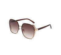 LumiSyne Übergroß Polarisiert Sonnenbrille Herren Damen Transparente Farbverlauf Linsen Hohle Metall Rahmen Frauen Sonnenbrillen UV400 Schutz Blendschutz Mode Schatten Brille Für Outdoor Reisen Fahren