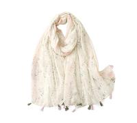 LumiSyne Voile Schal Für Damen Gedruckt Blumen Pflanze Geometrisch Muster Mit Zweifarbige Fransen Leichte Durchsichtiger Schal Lange Weiche Umschlagtuch Stola