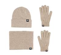 LumiSyne Winter 3 In 1 Mütze Schal Handschuh Sets Für Herren Damen Einfarbig Beanie Strickmütze Touchscreen Handschuhe Halswärmer Mit Thermisch Fleece Futter Kaltes Wetter Warme Sets