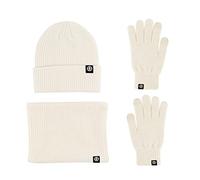 LumiSyne Winter 3 In 1 Mütze Schal Handschuh Sets Für Herren Damen Einfarbig Beanie Strickmütze Touchscreen Handschuhe Halswärmer Mit Thermisch Fleece Futter Kaltes Wetter Warme Sets